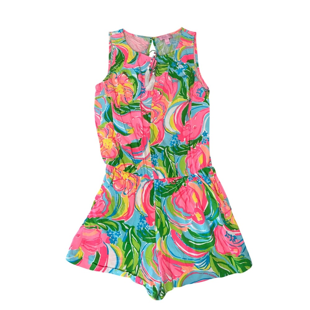 Lilly Pulitzer Boho Vacay Tybee So A Peeling Print Tassel Colorful Romper Small